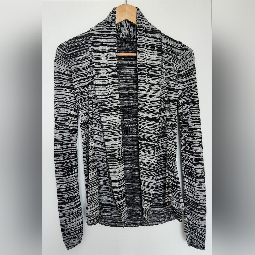 Gray & Black Open Cardigan | Express | Sz XS